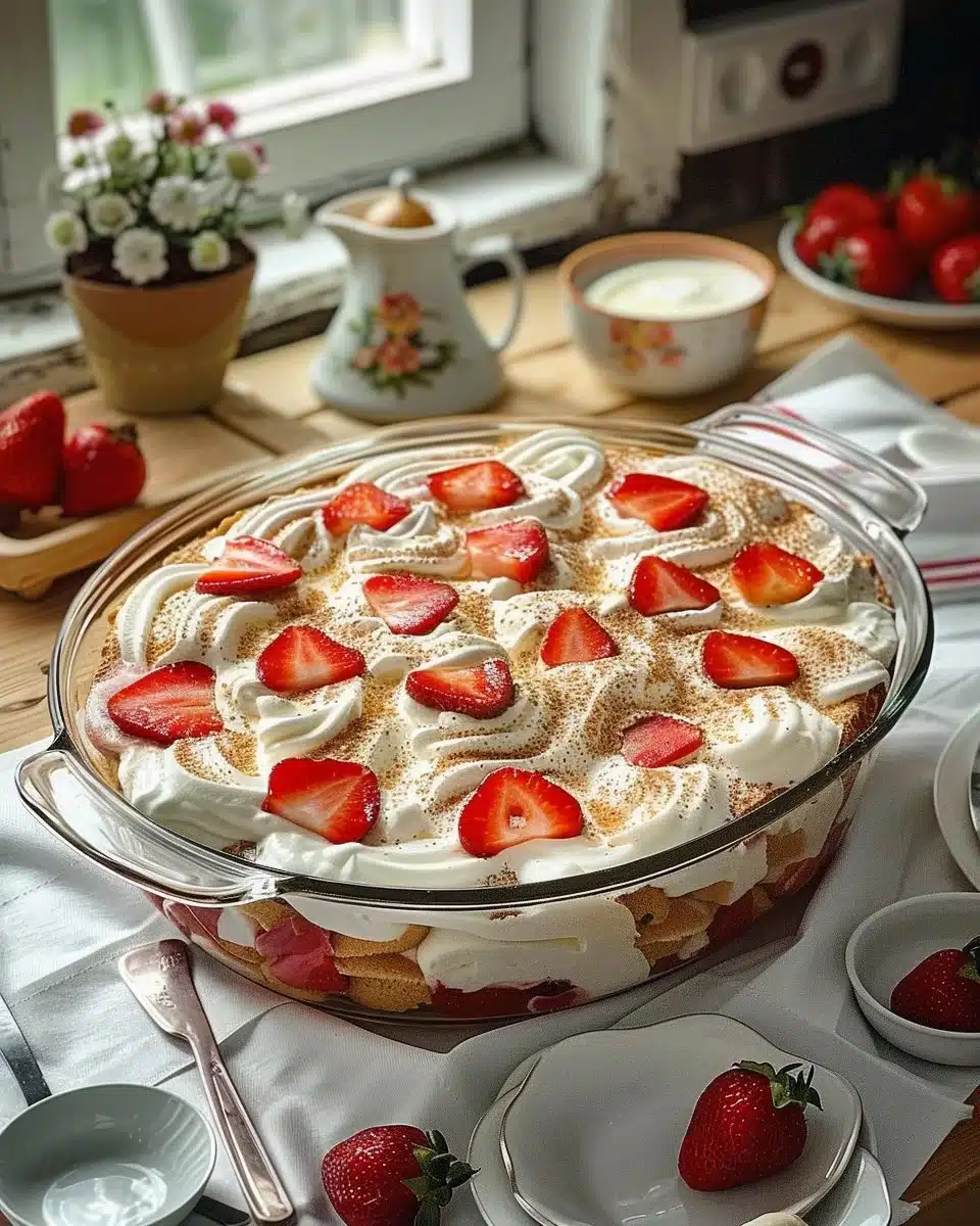 Tiramisu aux fraises et mascarpone