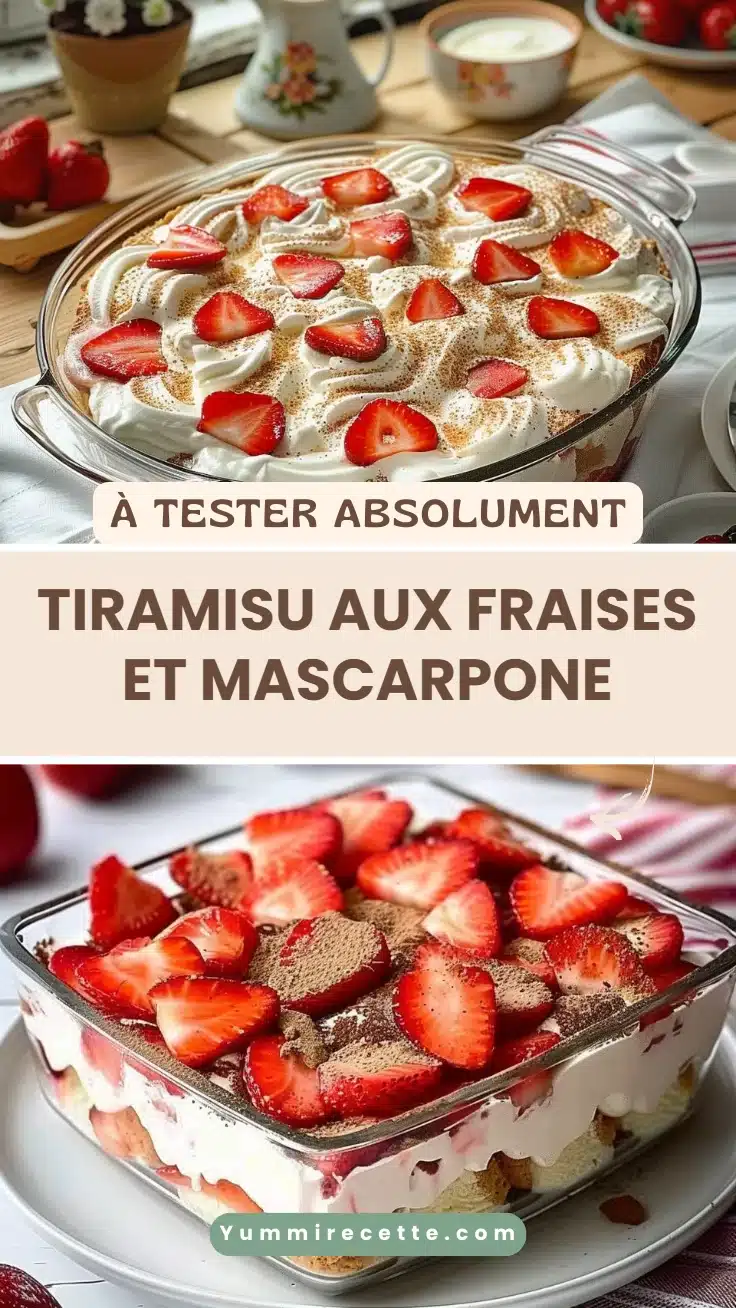 Tiramisu aux fraises et mascarpone