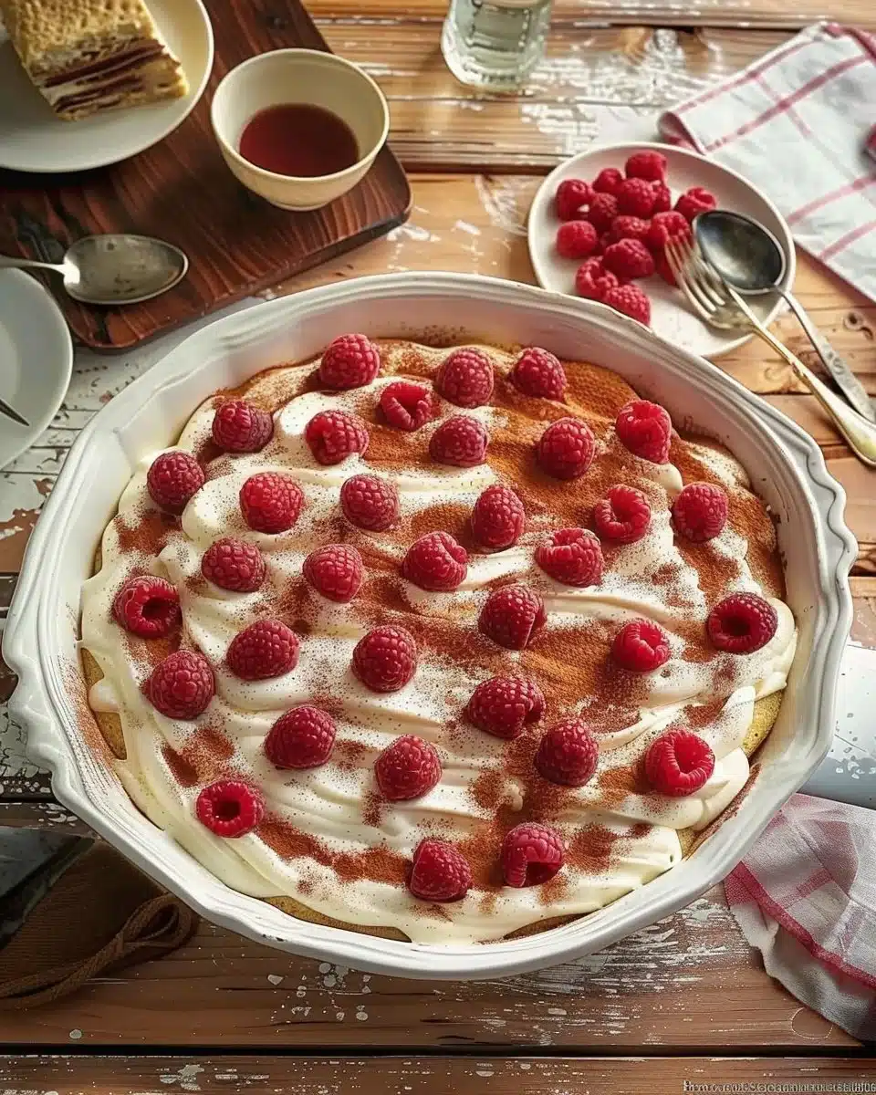 Tiramisu crémeux à la framboise