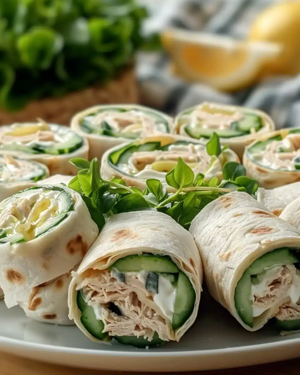 Wraps froids au thon, concombre et fromage frais